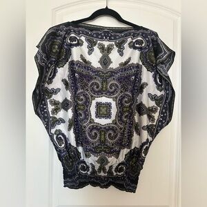 Bwear Purple and Green Paisley Blouse